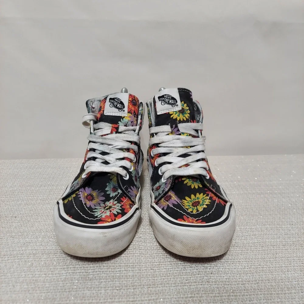 Vans Sk8-Hi Tapered Peace Floral‎ Sneakers Colorful Daisy Unisex Canvas W7.5/M6